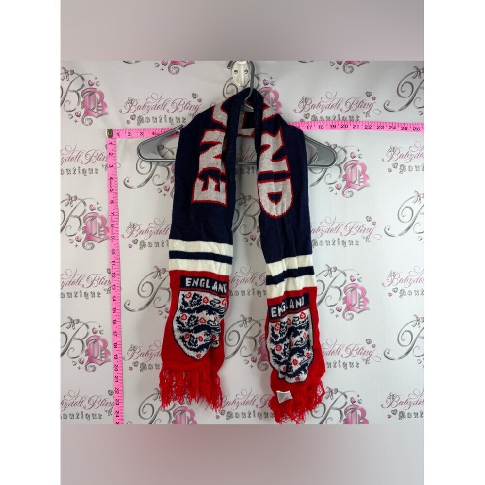 England scarf scarve tassles knit knitted Supporter Scarf - Navy, Red & White